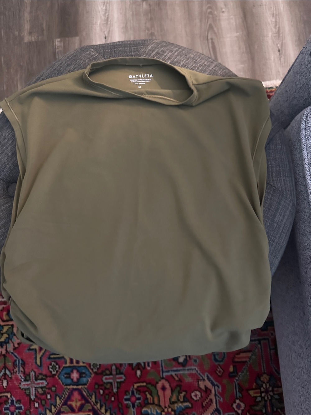 Athleta Olive Green Muscle Tee Tank